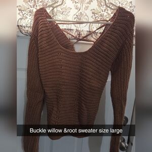 Buckle Willow & Root V-Neck Brown Sweater